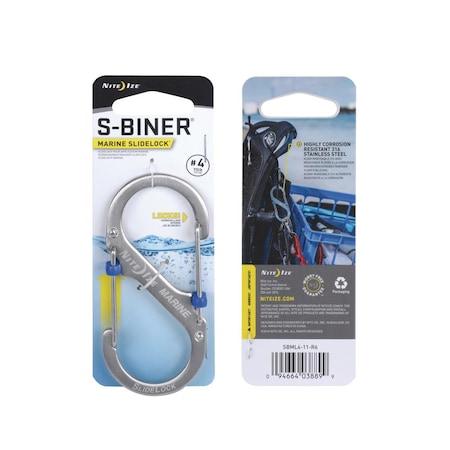 Nite Ize 2021 Nite Ize S-Biner Marine Slidelock No 4, Stainless NIT-SBML4-11-R6
